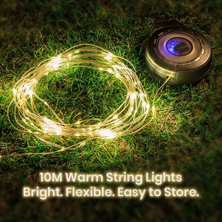 Retractable Camping Light – Lantern & String Lights in One