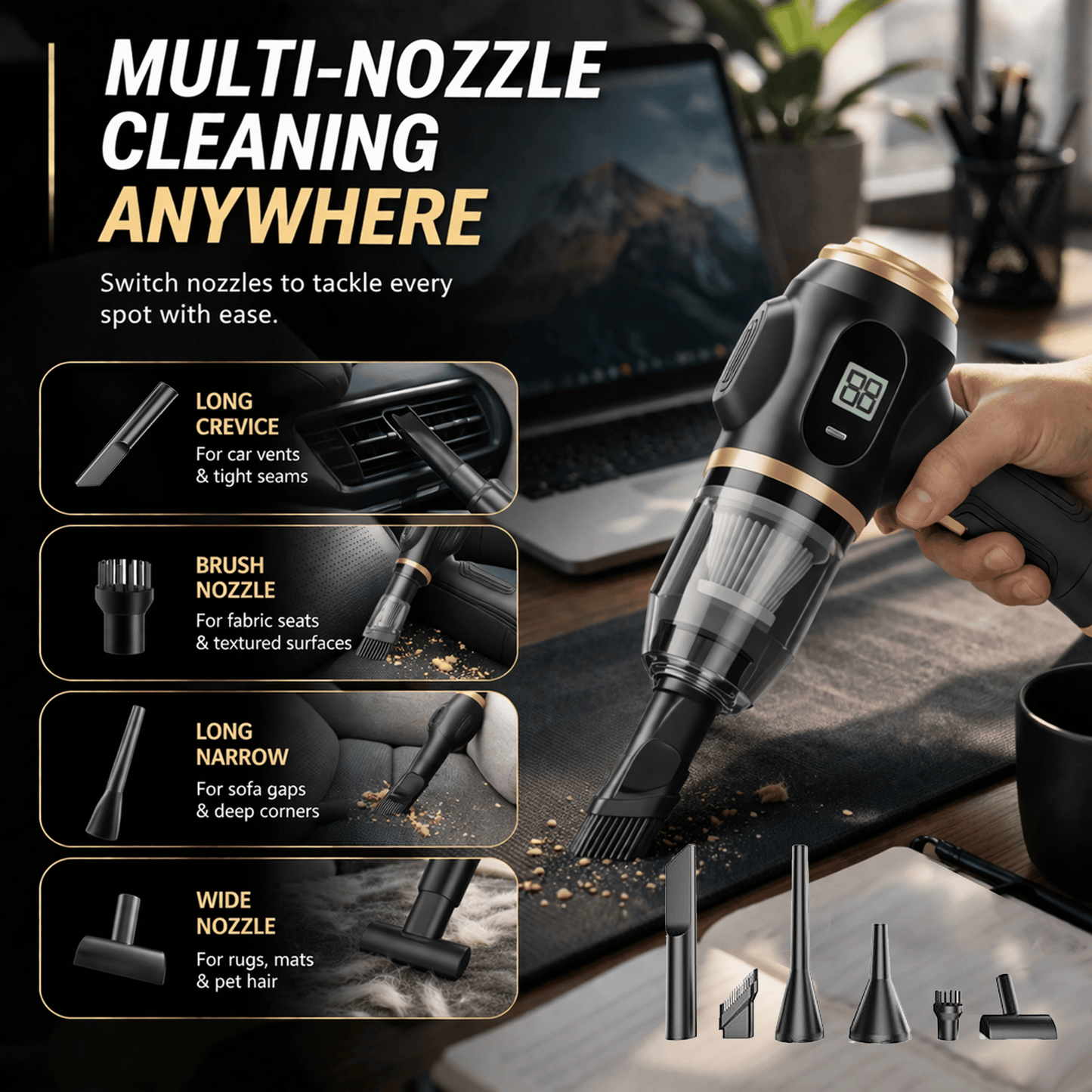 2-in-1 Handheld Vacuum & Air Duster