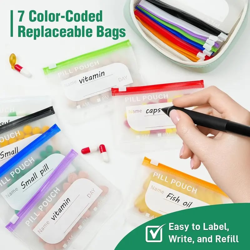 🏆Flash Sale⚡Waterproof Pill Pouch Set-14Pcs Bags Inside