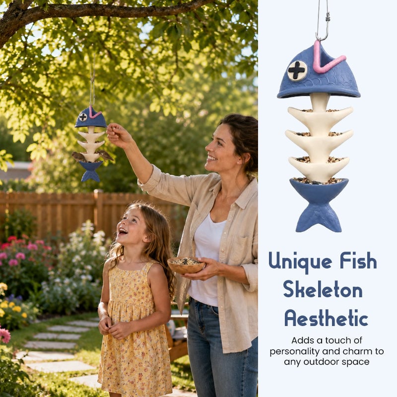 🐟🐦Fish Bones Hanging Bird Feeder