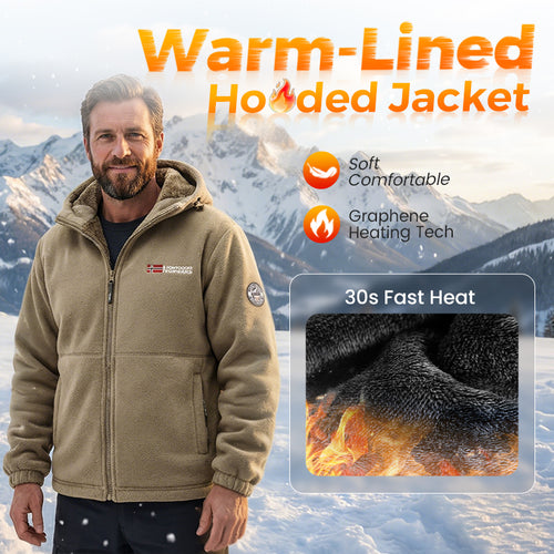 🔥Upgraded Unisex Hooded Casual Graphene Heated Insulated Jacket (with Internal Pockets)