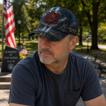 🔥Never Forget 343 Memorial Cap – Embroidered Tribute Design🧢(Breathable & Lightweight Comfort & Unisex Fit)
