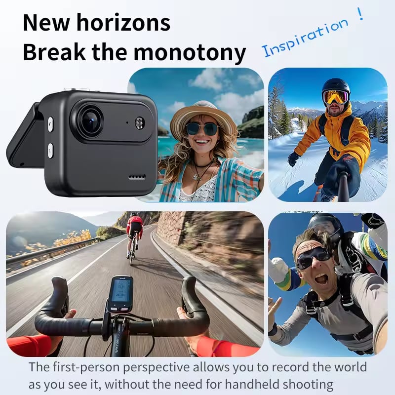 Mini Sports Camera 4K Ultra Clear Recording  VLOG Recorder Flip Screen Anti Shake 143 ° Wide-angle Student Travel Camera Portable