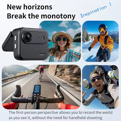 Mini Sports Camera 4K Ultra Clear Recording  VLOG Recorder Flip Screen Anti Shake 143 ° Wide-angle Student Travel Camera Portable