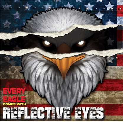 Reflective Eyes Eagle Decal🦅 – Patriotic USA Flag Vinyl Sticker for Trucks, Cars, Coolers, Laptops – Waterproof & Fade-Resistant