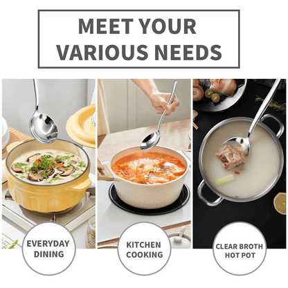 🍲 4/6 PCs Stainless Steel Soup Spoon Set