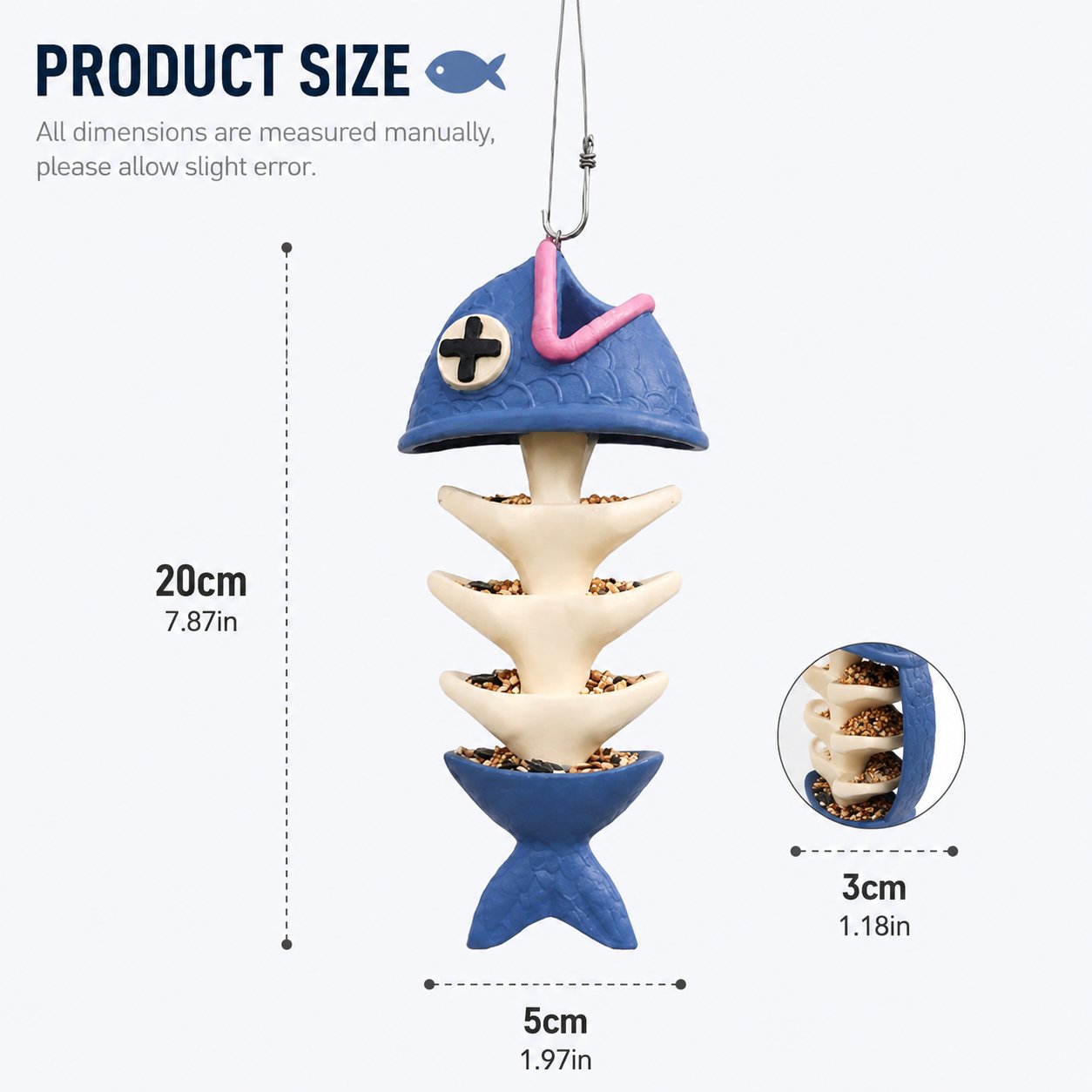 🐟🐦Fish Bones Hanging Bird Feeder