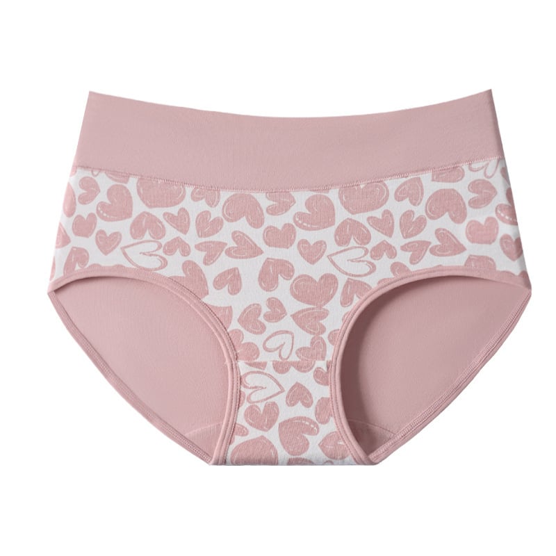 🔥❤️Women's Cotton Panties - 6 Pack Cute Love Print Briefs with Stretchy Waistband & Double Layer Crotch Soft Breathable Underwear for Everyday Wear🩲