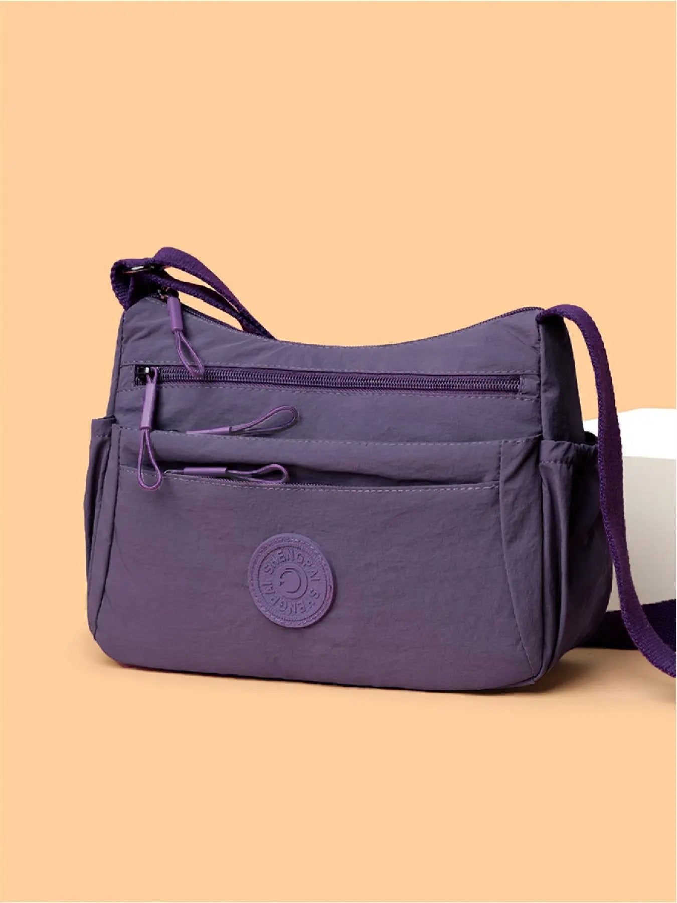 👜 💃 Women's Solid Color Fashionable Multi-pocket Zipper Crossbody Bag for Daily Use