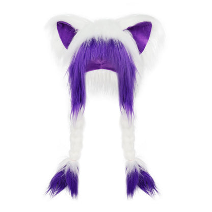 🔥Soft Furry Animal Ear Hat with Braids