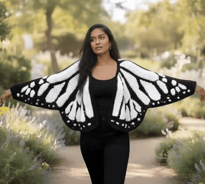 Monarch Butterfly Cardigan – Handcrafted Statement Piece 🦋