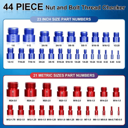 🔥44Pcs Alloy Nut and Bolt Thread Inspector