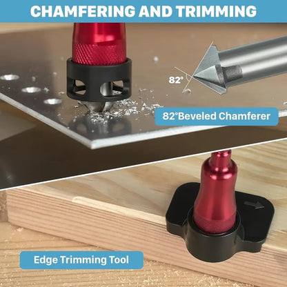8pcs Countersink Drill Bit Set with Low-Friction Depth Stop, HSS M2 Tapered Drill Bits