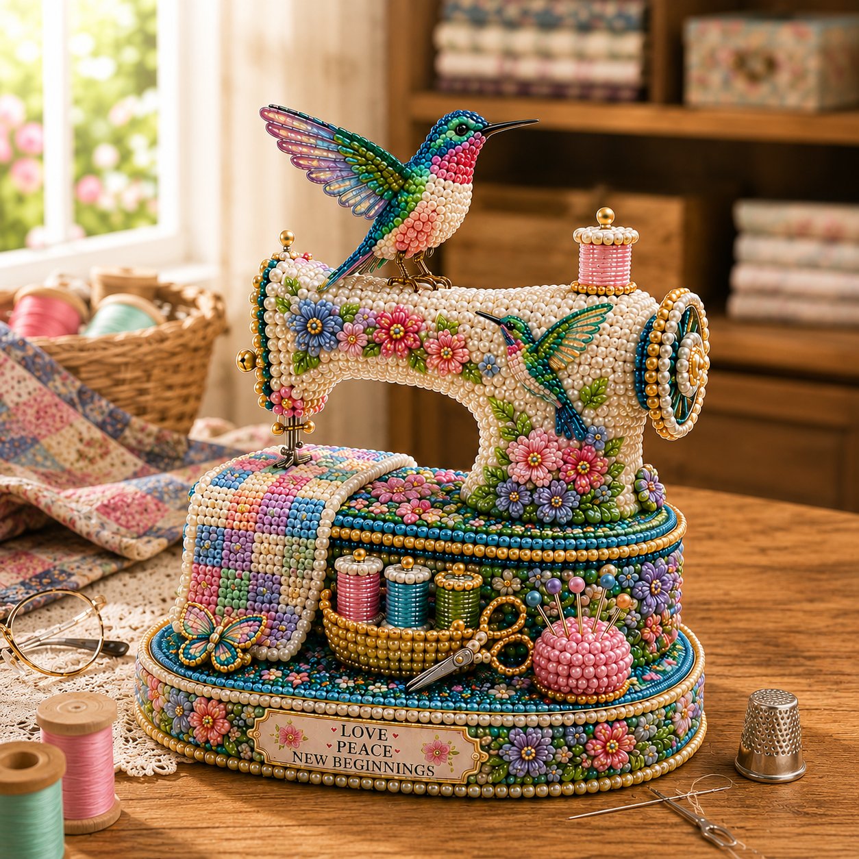🌸Spring Hummingbird Sewing Machine 💗 3D Spring Limited Keepsake Edition DIY