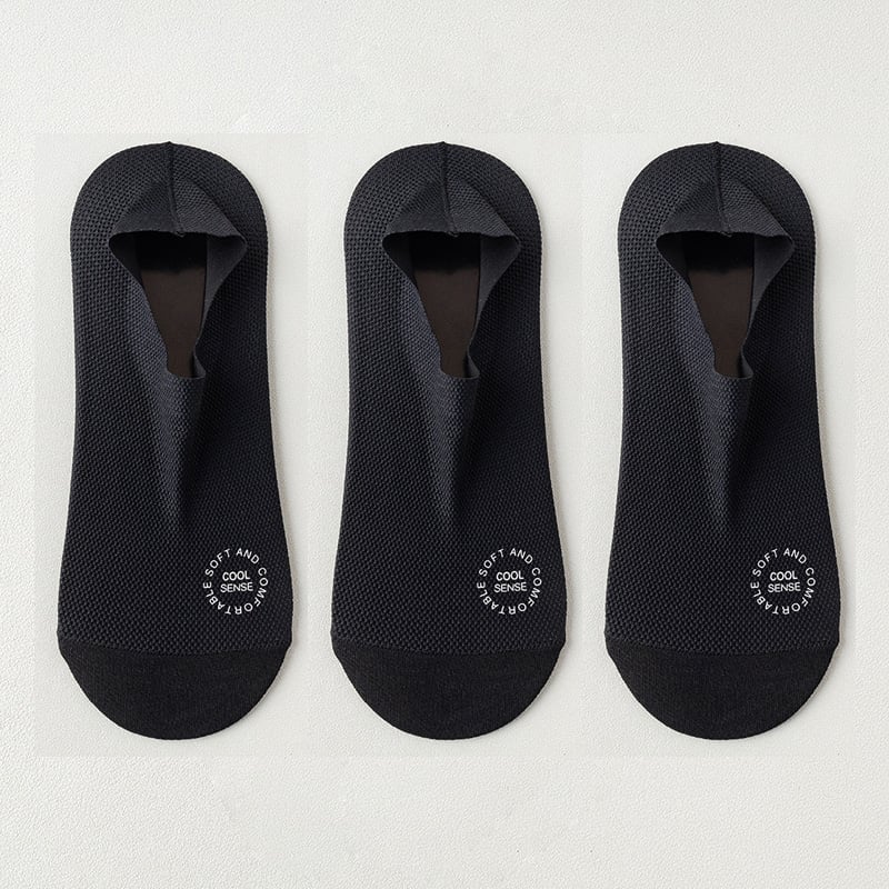 🔥 3-Pair Invisible Grip Socks Pack 🧦 – Breathable Low-Cut Anti-Slip Sweat-Absorbing Design