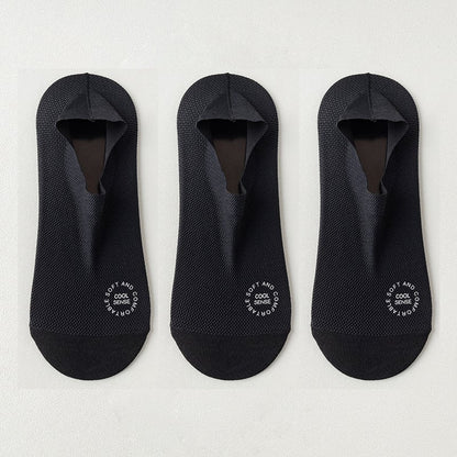 🔥 3-Pair Invisible Grip Socks Pack 🧦 – Breathable Low-Cut Anti-Slip Sweat-Absorbing Design