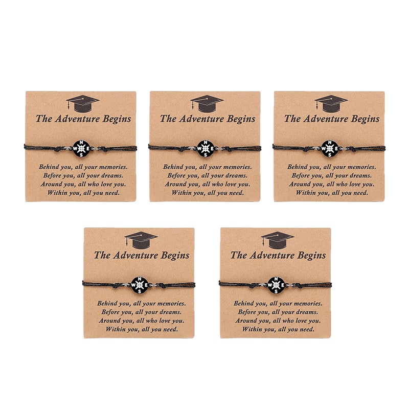 Graduation Compass Bracelet for Class of 2026 – Inspirational Gift for Her Him, High School College 8th Grade Graduate, Stainless Steel with Heartfelt Card & Graduation Cap Box