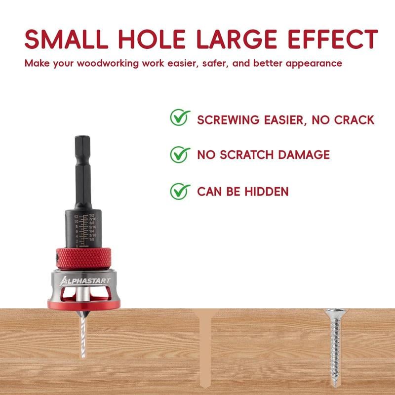 🔥Countersink Drill Bit Set with Depth Stop 4PCS, HCS Four Blades🛠️