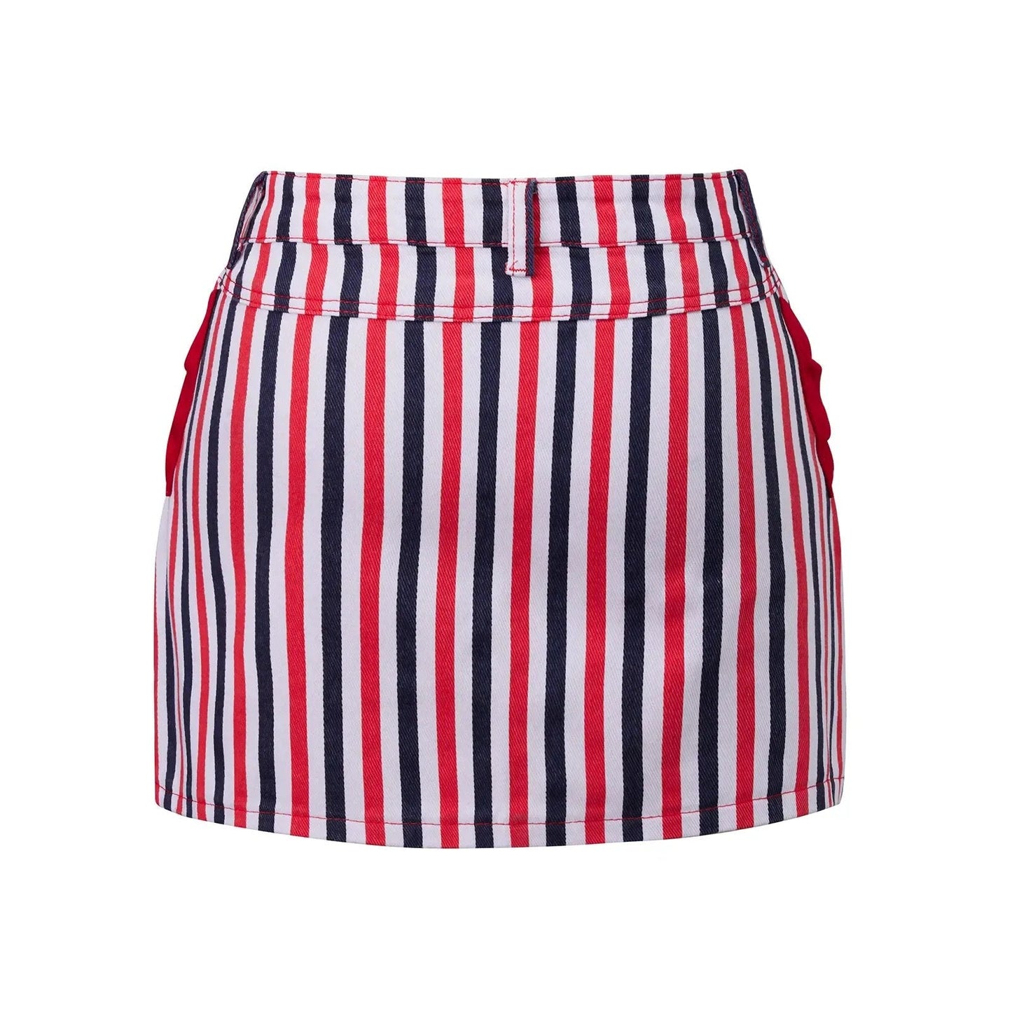 🏆 Retro Patriotic Style🏆Women's Red White Blue Striped Mini Skirt - 4th of July & Daily Wear