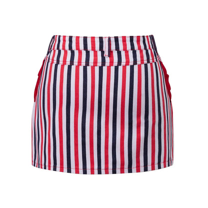 🏆 Retro Patriotic Style🏆Women's Red White Blue Striped Mini Skirt - 4th of July & Daily Wear