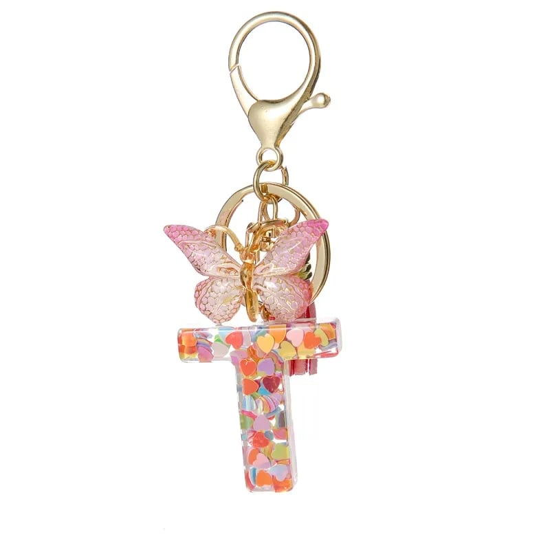 🔥Butterfly Letter Keychain Tassel Design Vibrant Durable Lightweight Gift(2 pcs)