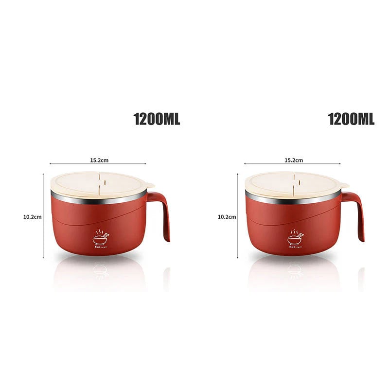 💕304 Stainless Steel Multi-Purpose Anti-Scald Large-Capacity Instant Noodle Bowl