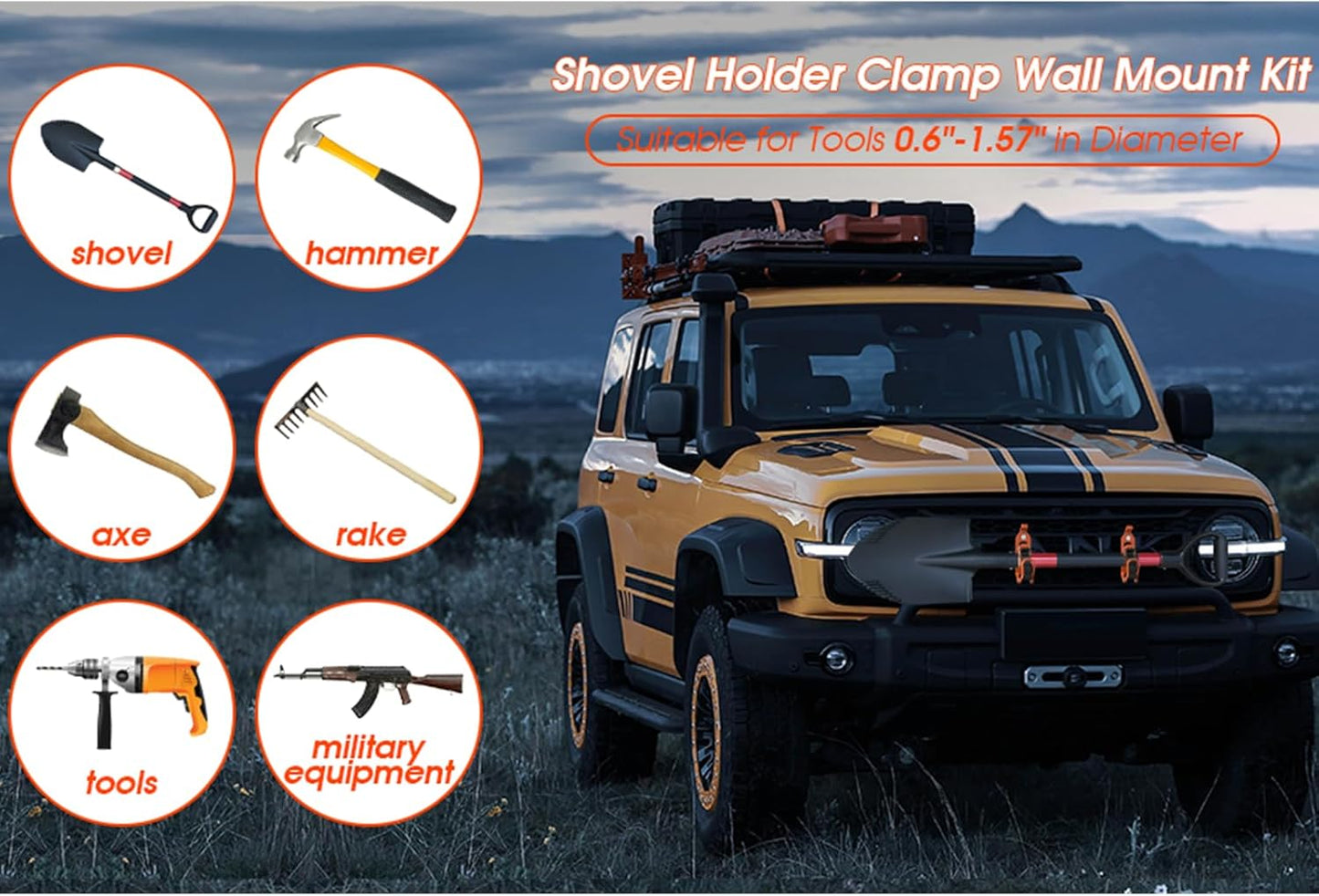 ⚡🛠️ Heavy Duty Metal Rubber Shovel Mount Kit