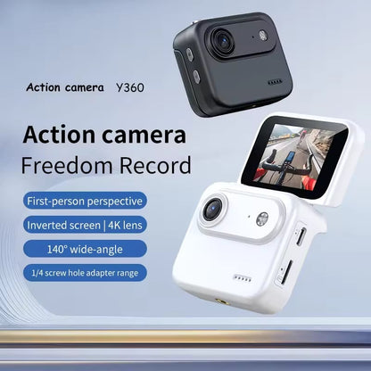 Mini Sports Camera 4K Ultra Clear Recording  VLOG Recorder Flip Screen Anti Shake 143 ° Wide-angle Student Travel Camera Portable