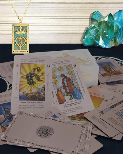 ✨ Witchy Cauldron Tarot Card Set – Rose Gold Accents, Complete Guide Book & Velvet Pouch 🎴📖
