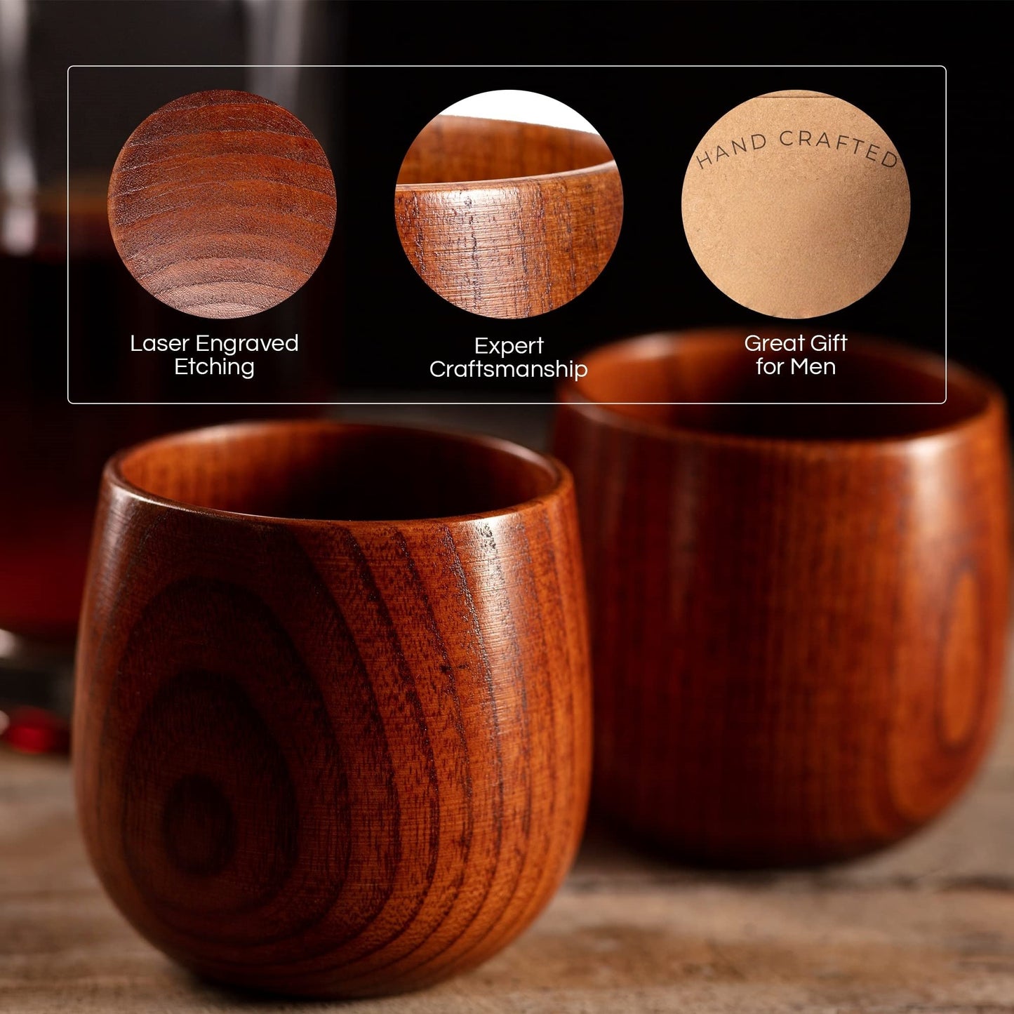 🔥2026 Hot Sale🔥Handmade and Charred Drinking Vessel -Original Wooden Bourbon Drinking Cup