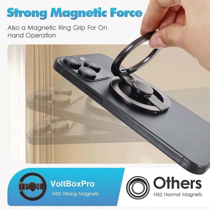 MAGNETIC RING - 2-in-1 Phone Stand & Fidget Spinner Combo, Dual Magnetic Ring Stand, Foldable, 360° Rotation
