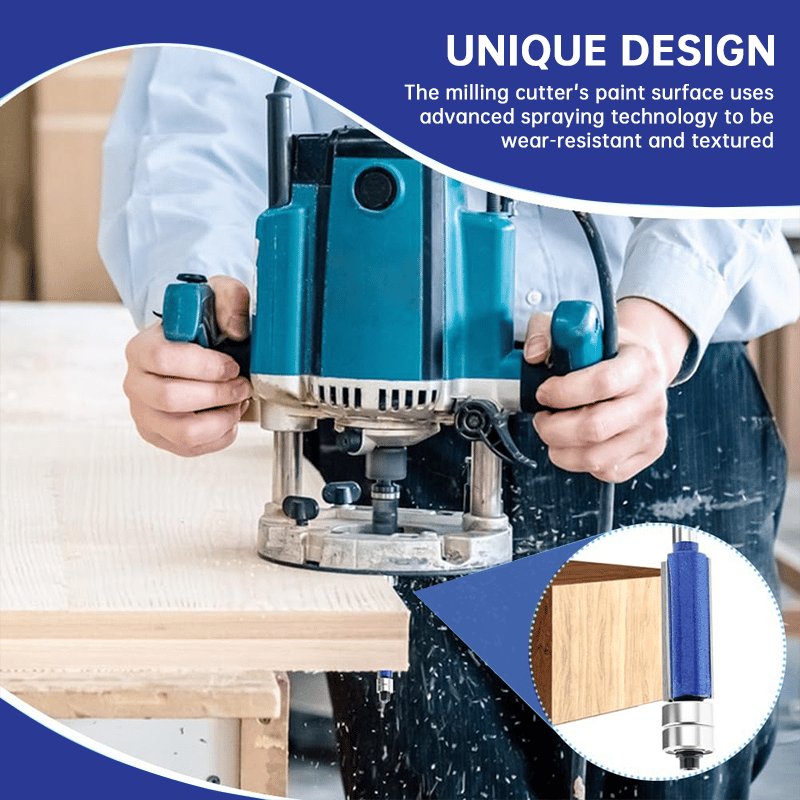🛠️Professional 4-Piece Double Bearing Flush Trim Router Bit Set