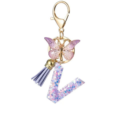 🔥Butterfly Letter Keychain Tassel Design Vibrant Durable Lightweight Gift(2 pcs)