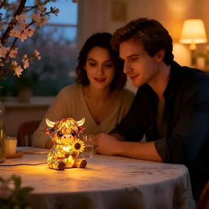 ✨ Creative Highland Cow LED Night Light, Cute Decorative Lamp for Kids' Room & Living Area, Table Bedside Lamp, USB Powered Lamp