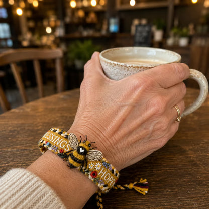💙Handmade Bird/Bees Embroidered Bracelet Collection