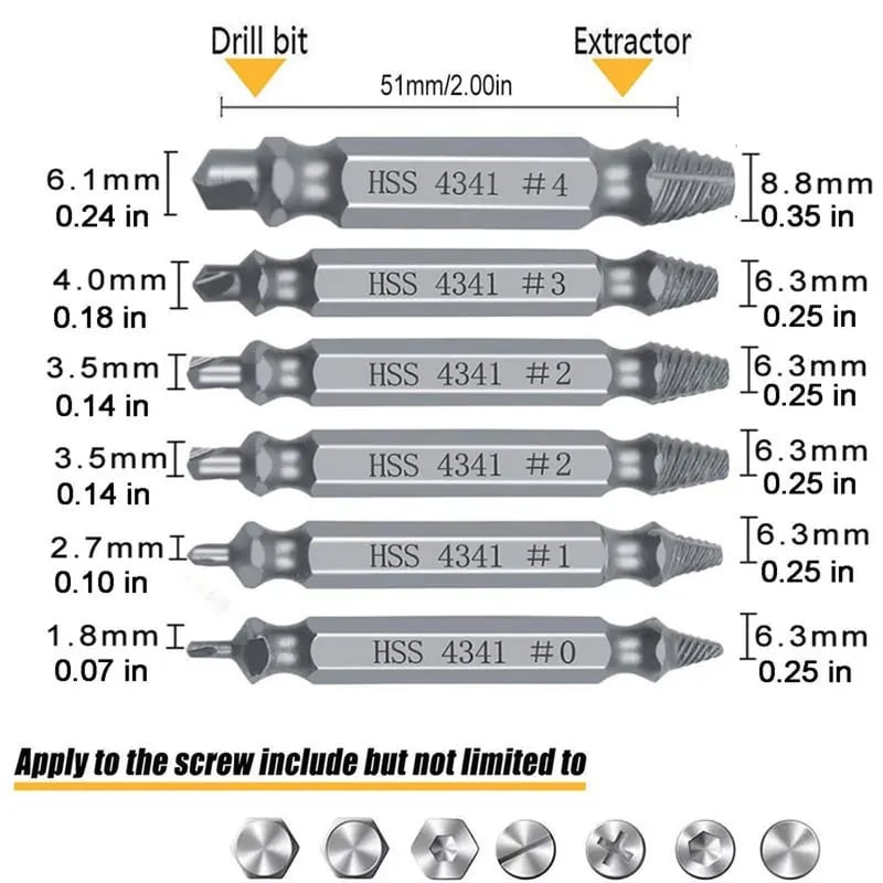 🔥Hot Sale 48% OFF - Stripped Broken Screw Remover