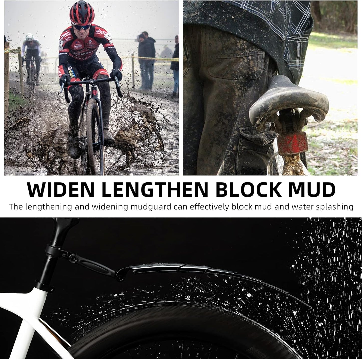 🚲Retractable Bike Mudguards - Adjustable Fender Set for MTB & Road Bikes - Instant Mud & Splash Protection