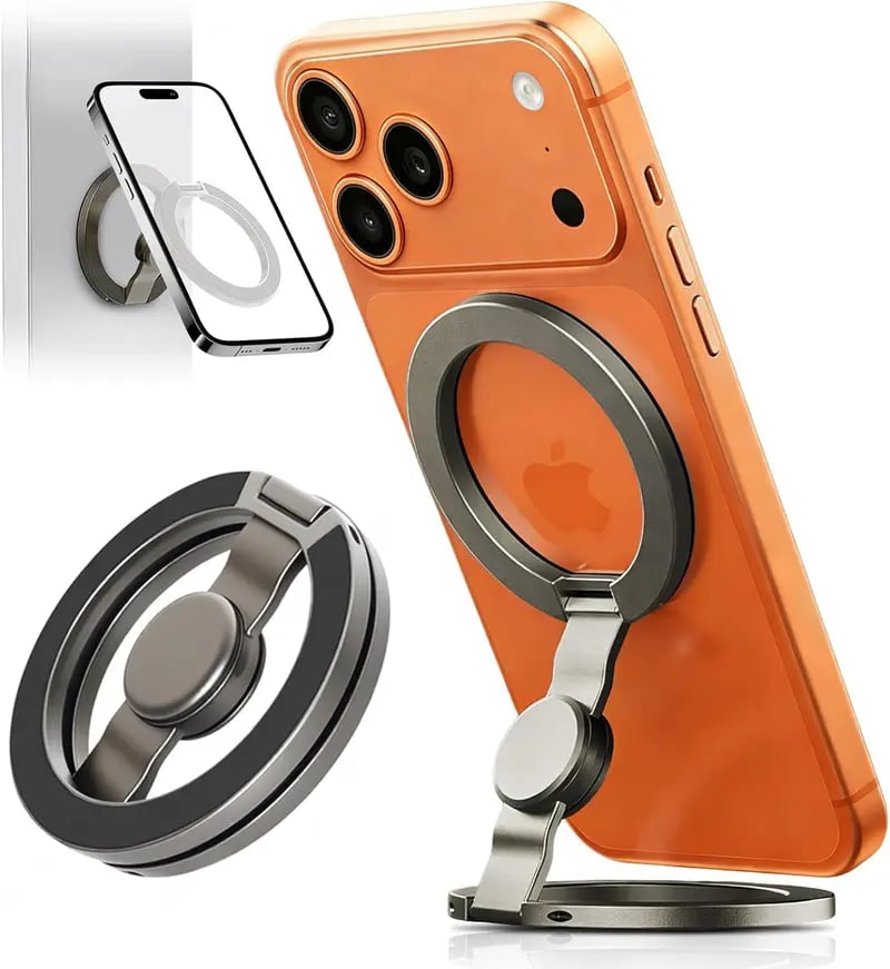 MAGNETIC RING - 2-in-1 Phone Stand & Fidget Spinner Combo, Dual Magnetic Ring Stand, Foldable, 360° Rotation
