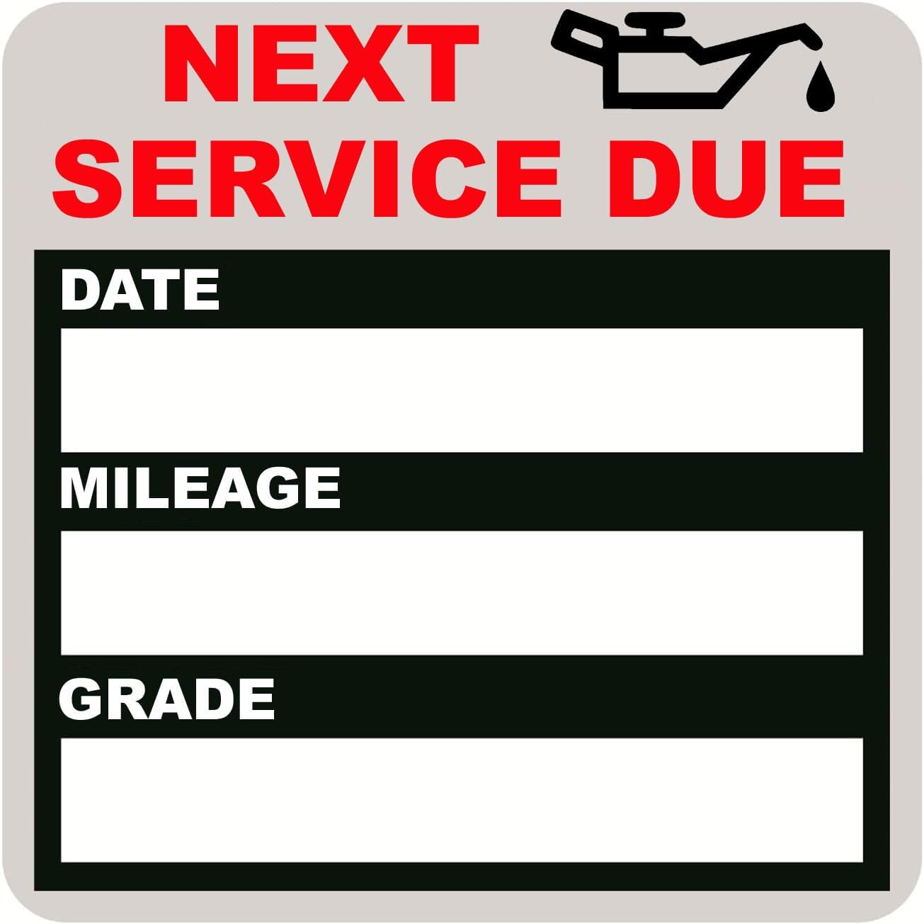 Oil Change Stickers Static Cling, 120pcs 2x2 Inches