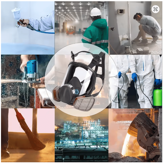 Full-face self-filtering respirator for protection against dust and toxic substances