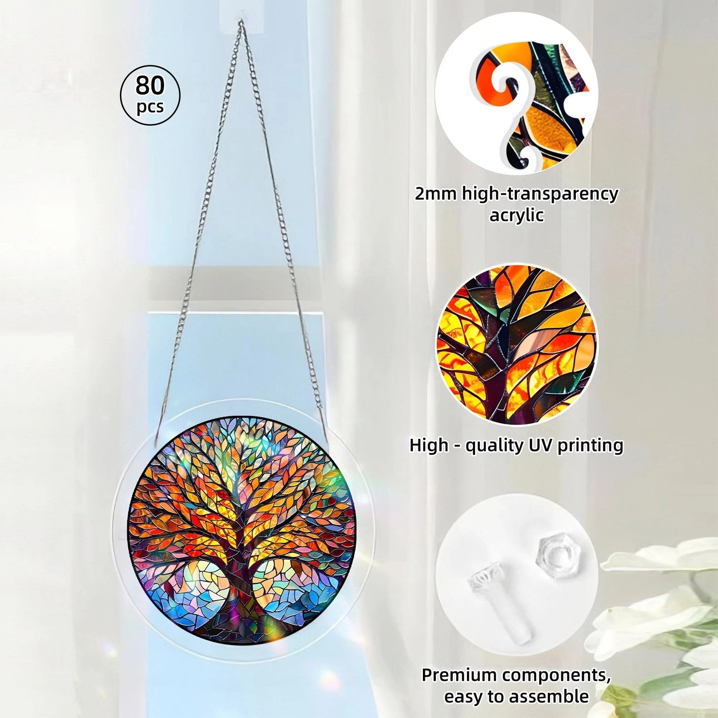 🔥LAST DAY 45% OFF ☀️🛍️Acrylic Jigsaw Puzzle Suncatcher 80 Pieces