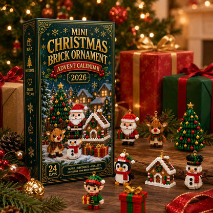 ⏳ Last Day 49% OFF – 🎄24-Day Mini Christmas Brick Ornament Advent Calendar | 24 Unique Buildable Holiday Designs with Hanging Loops for Trees, Garlands & Festive Displays 🧱