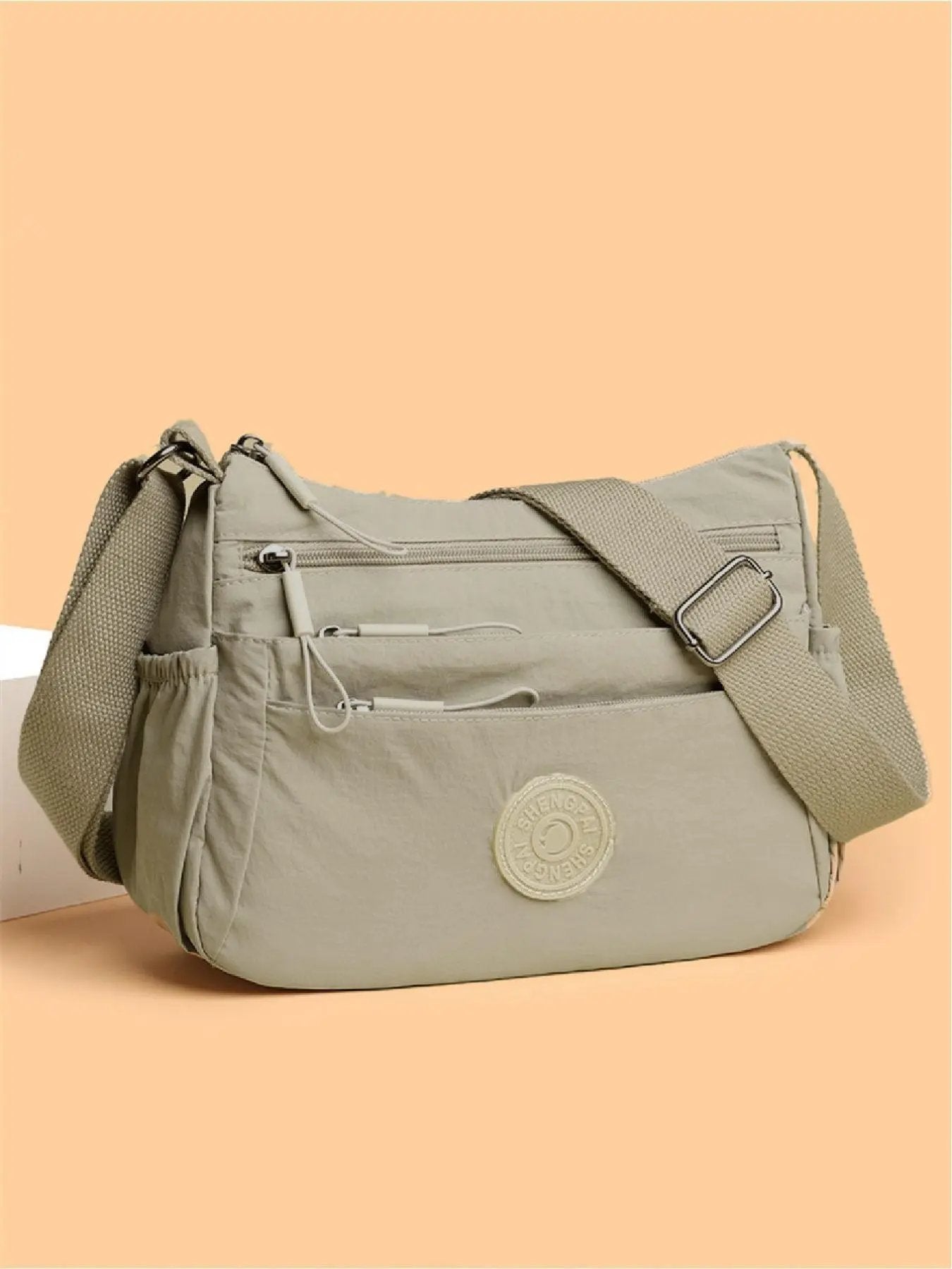 👜 💃 Women's Solid Color Fashionable Multi-pocket Zipper Crossbody Bag for Daily Use