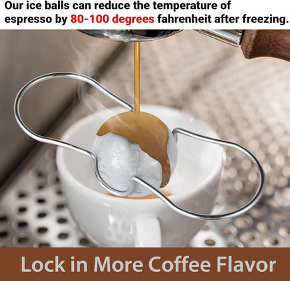 ☕❄️ Espresso Cooling Ball • Stainless Steel Frozen Ice Rocks for Coffee