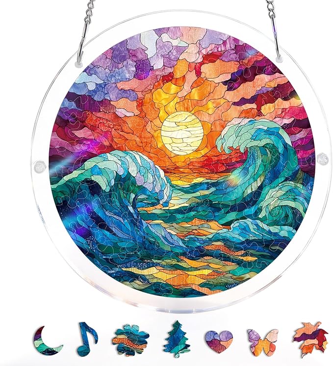 🏆Last Day Promotion 49% OFF☀️🧩Acrylic Jigsaw Puzzle Suncatcher 80 Pieces