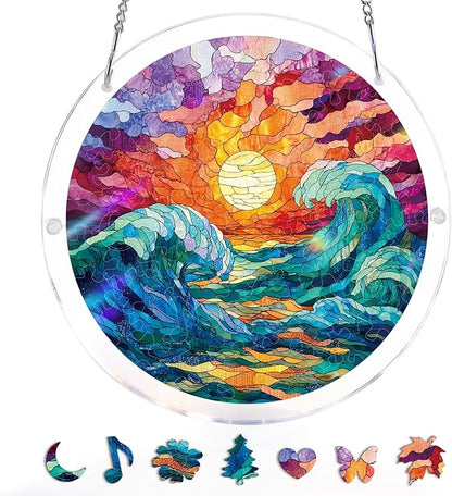 🏆Last Day Promotion 49% OFF☀️🧩Acrylic Jigsaw Puzzle Suncatcher 80 Pieces