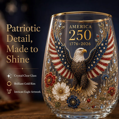 🔥HOT SALE 48% OFF - 🦅 America 250 Eagle Glass Tumbler 🇺🇸 🥂