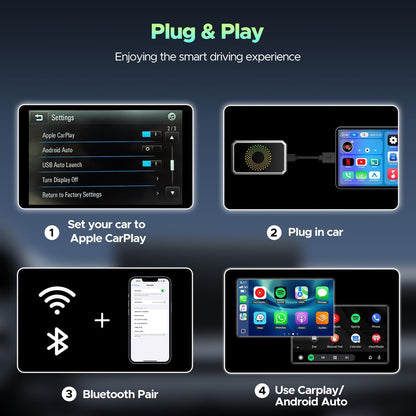 📱 Smart Car Upgrade! 3in1 Android Box + CarPlay Adapter (HDMI Compatible)