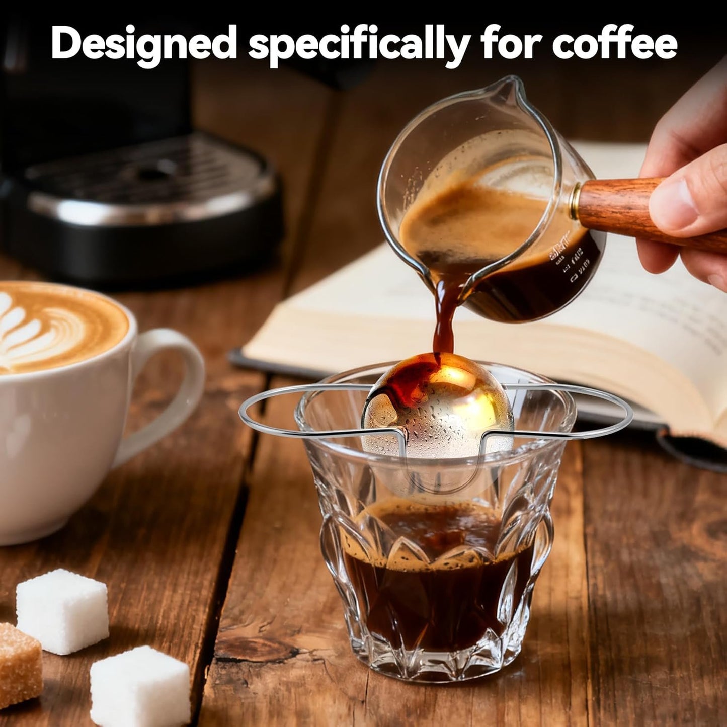 ☕❄️ Espresso Cooling Ball • Stainless Steel Frozen Ice Rocks for Coffee
