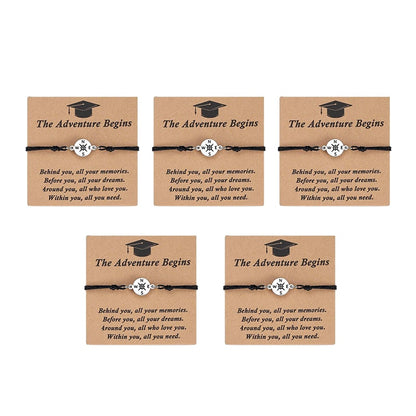 Graduation Compass Bracelet for Class of 2026 – Inspirational Gift for Her Him, High School College 8th Grade Graduate, Stainless Steel with Heartfelt Card & Graduation Cap Box